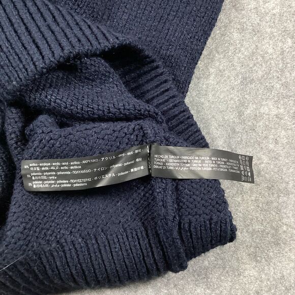 Zara Oversized V Neck Collegiate Preppy Knit Sweater Navy Red White Size Small - Picture 15 of 15